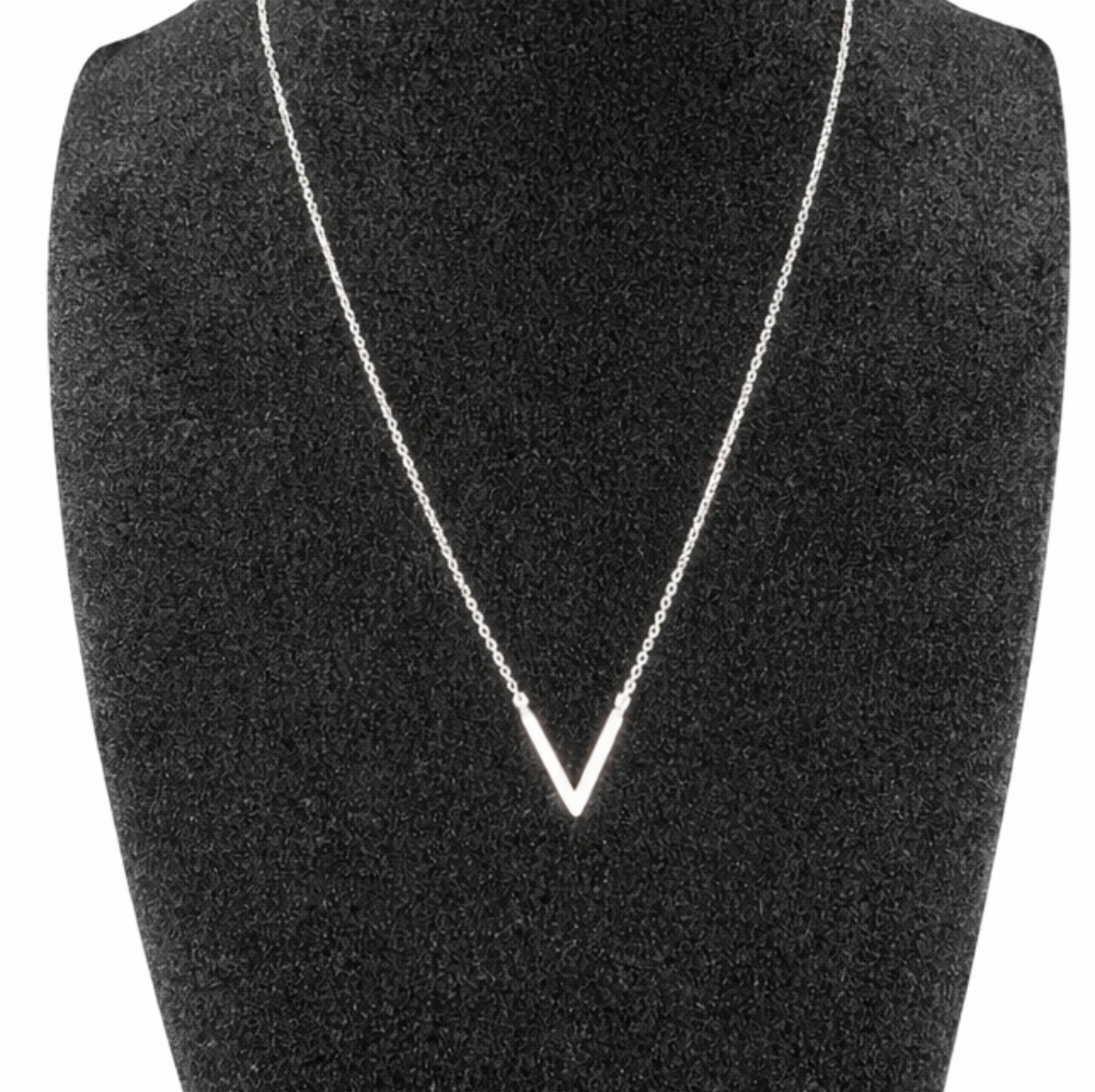 Touchstone Crystal Tiny V Necklace – Delicate Sparkle – Minimal Luxe